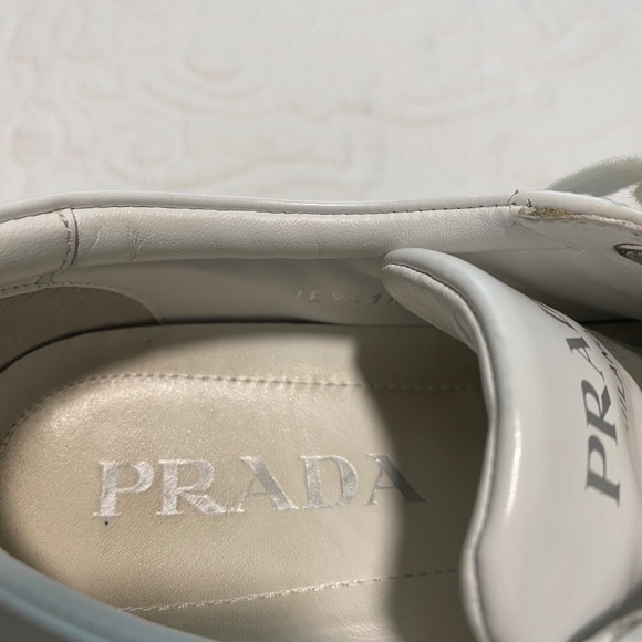 Prada Sneakers with Silver/Blue Triangle Logos - Picture 6 of 10